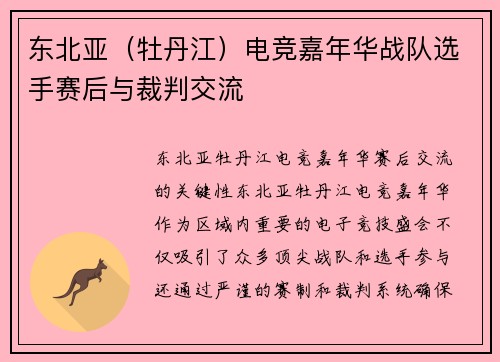 东北亚（牡丹江）电竞嘉年华战队选手赛后与裁判交流